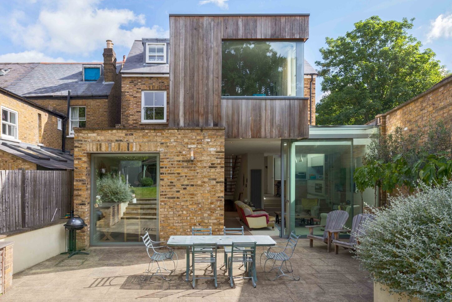 Modern brick house exterior extension — Chisholm Road, London