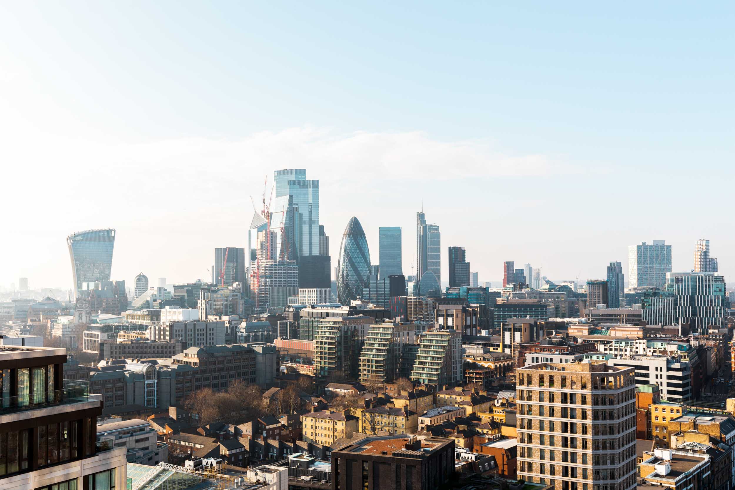 City of London skyline view, architectural photographer London